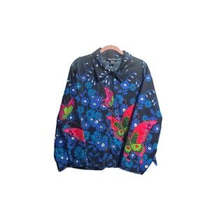 Vintage Candy Couture Jacket Women’s 1X Butterfly Mixed Art Teacher Maximalist